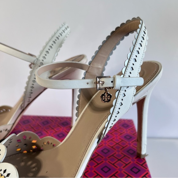 Tory Burch Heels Marguerite Nappa Ivory 9.5 - Used - Picture 12 of 16